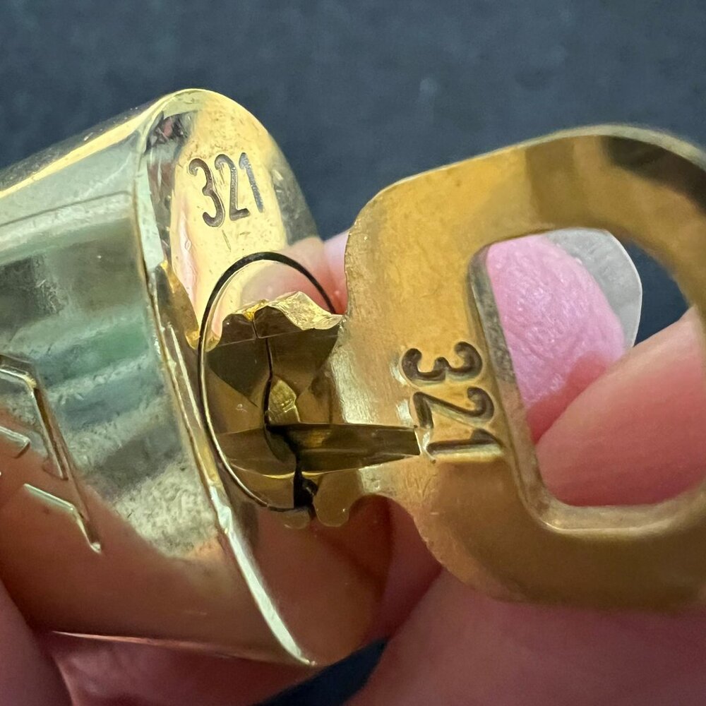 Authentic Louis Vuitton Gold Lock and Key